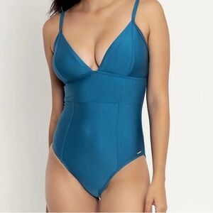 BNWT Blackmilk TEAL SHIMMER PANELLED TRIANGLE SWIMSUIT